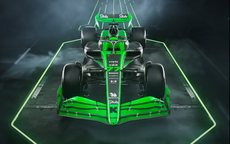Casquette Officielle Stake F1 Team Kick Sauber 2025 - Gabriel Bortoleto - Noir Et Vert - Réglable