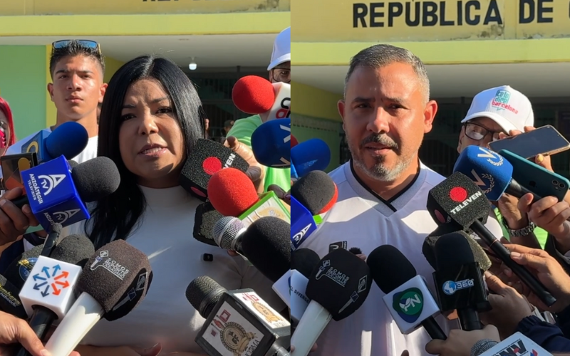 Candidata a la alcaldía de Simón Bolívar, Sugey Herrera y gobernador del estado Anzoátegui, Luis Marcano