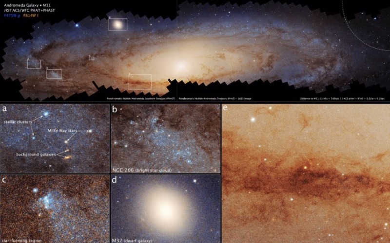 Telescopio espacial Hubble hizo un mosaico de 600 imágenes con detalles de Andrómeda